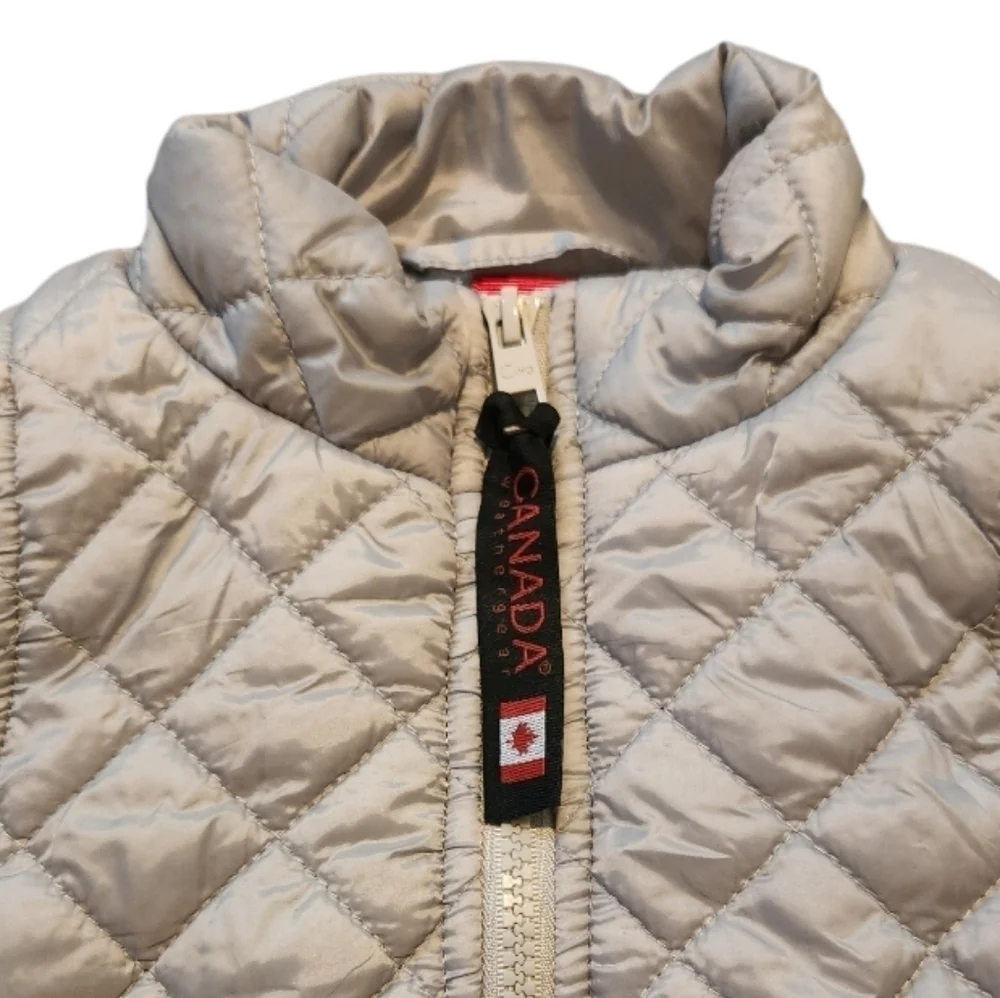 Canada Weathergear Infant Baby Gray Zip Up Puffer Vest, Size 12 months